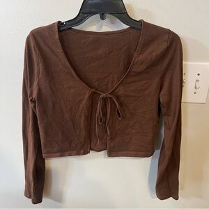 cute front tie cardigan
size medium